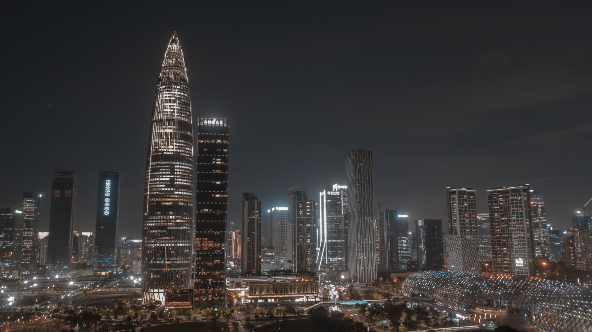 深圳人才公园夜景航拍御2pro
