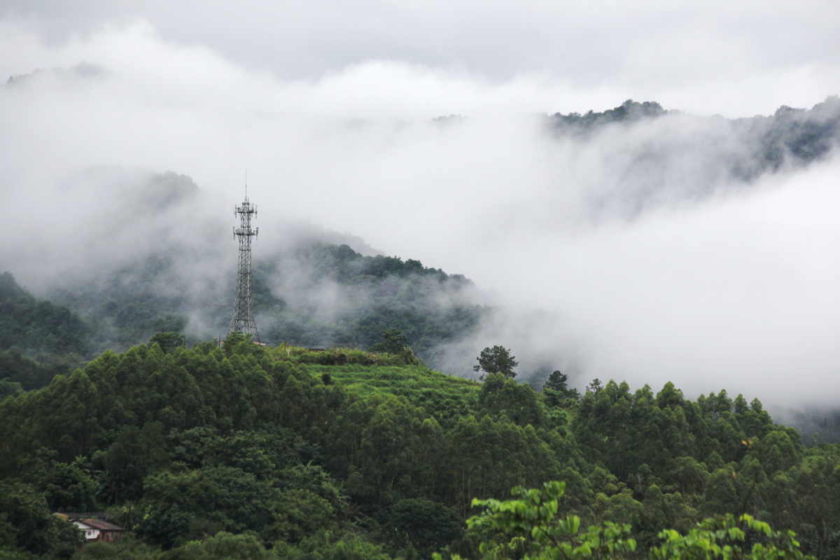 广东仁化粤北山区云雾缭绕美如仙境