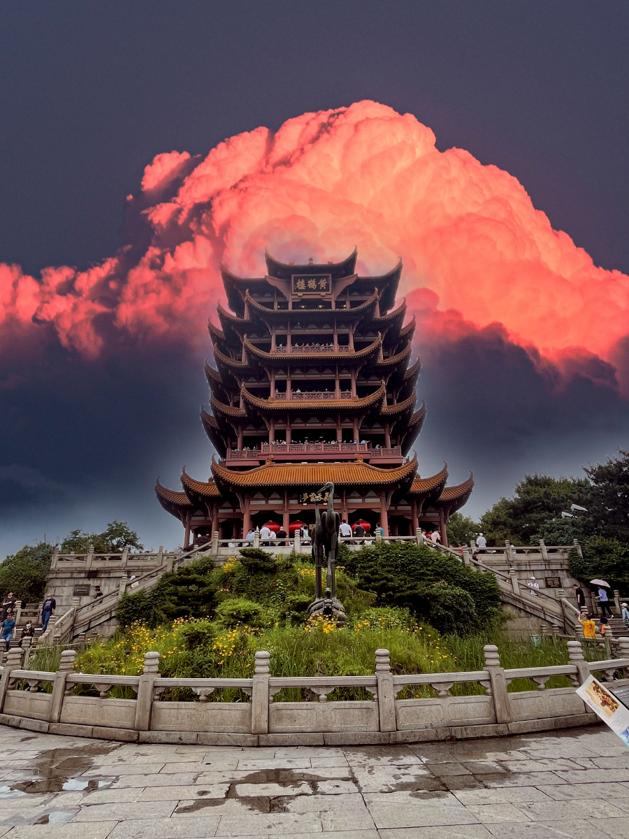 傍晚下的黄鹤楼 - 摄影师kevin8886 - 图虫