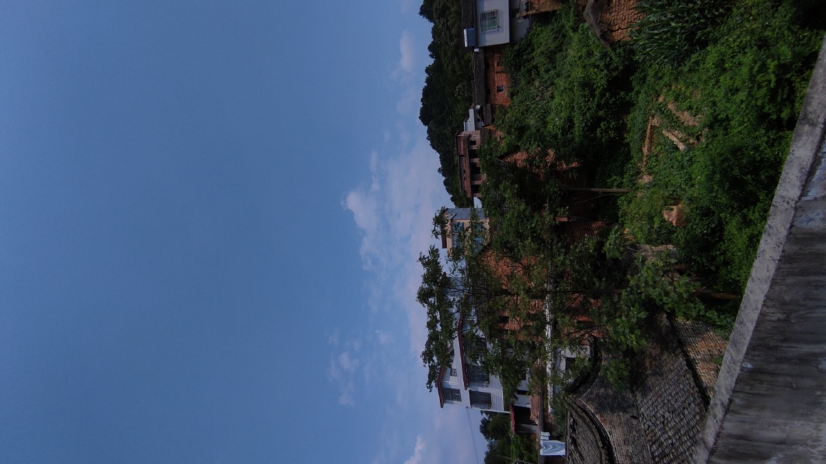 湖南郴州农村早晨多云转晴美景