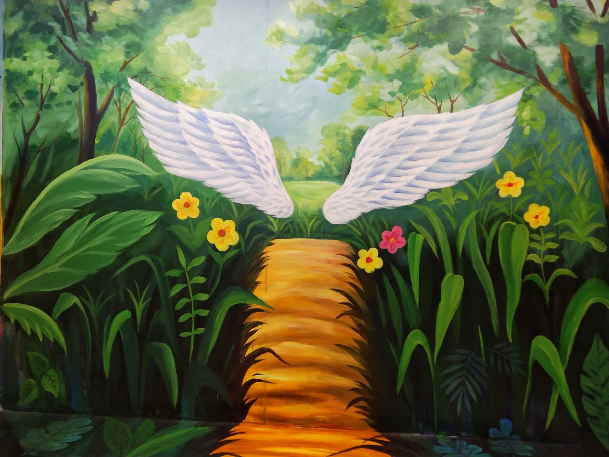 绿茵 油画 天使的翅膀