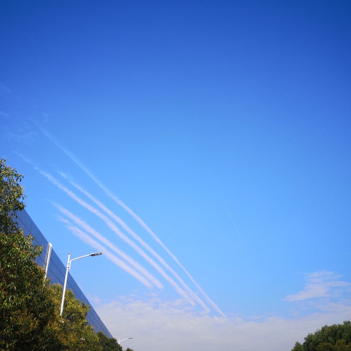 炎炎夏日湛蓝的天空没有一丝丝风吹