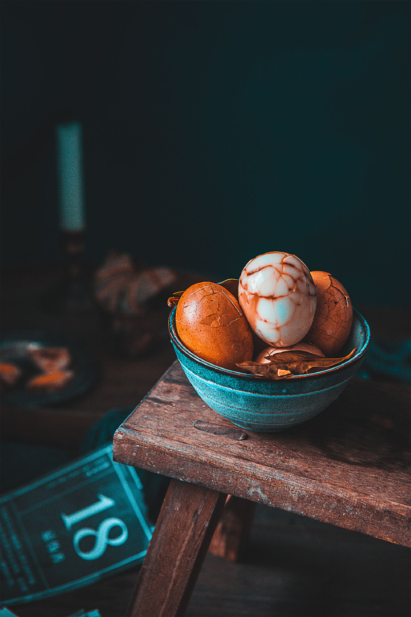 五香茶鸡蛋美食摄影 暗调