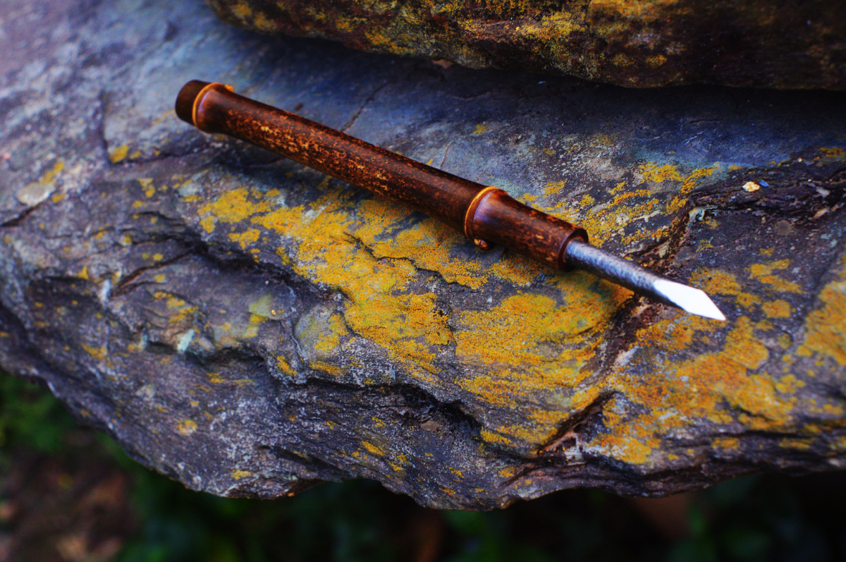 过年手作日-自制三把珍珠镶嵌竹茶刀