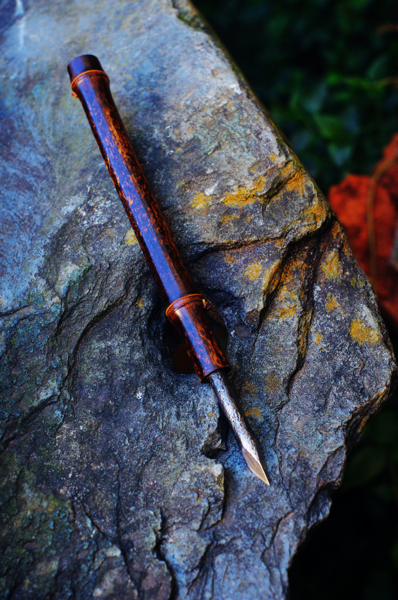 过年手作日自制三把珍珠镶嵌竹茶刀