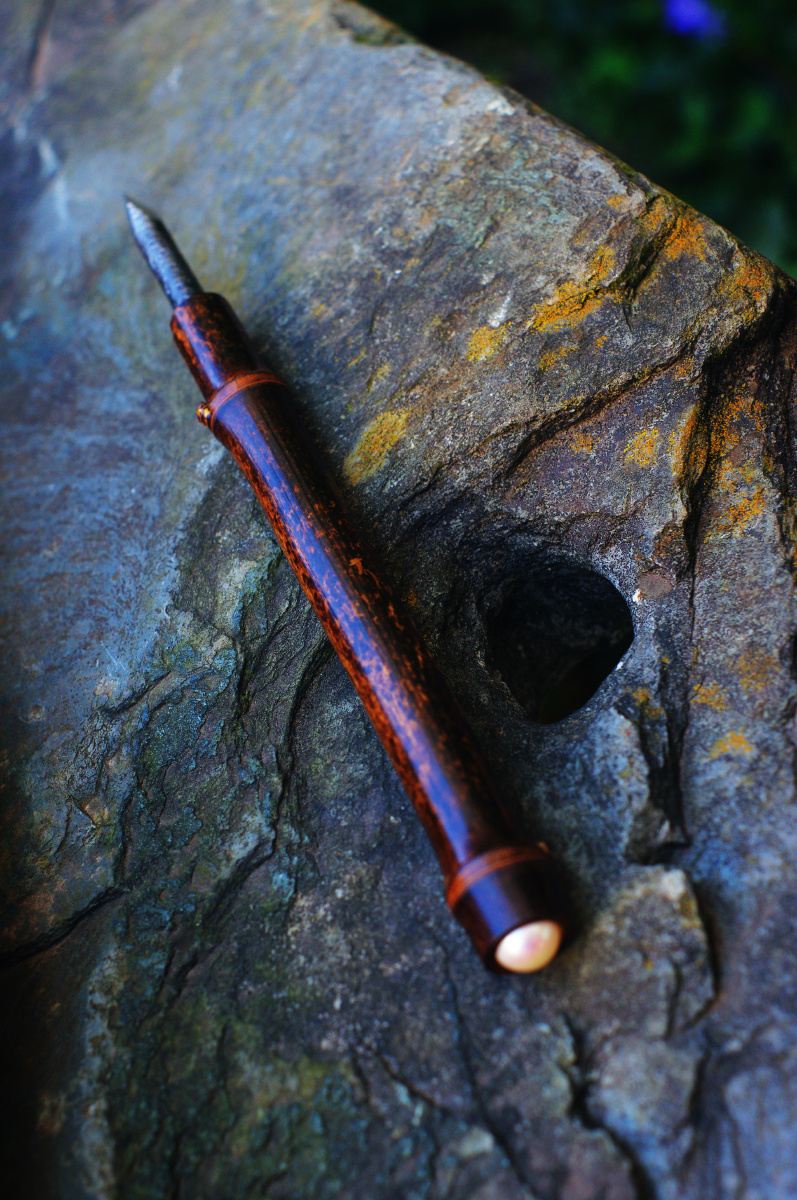 过年手作日自制三把珍珠镶嵌竹茶刀