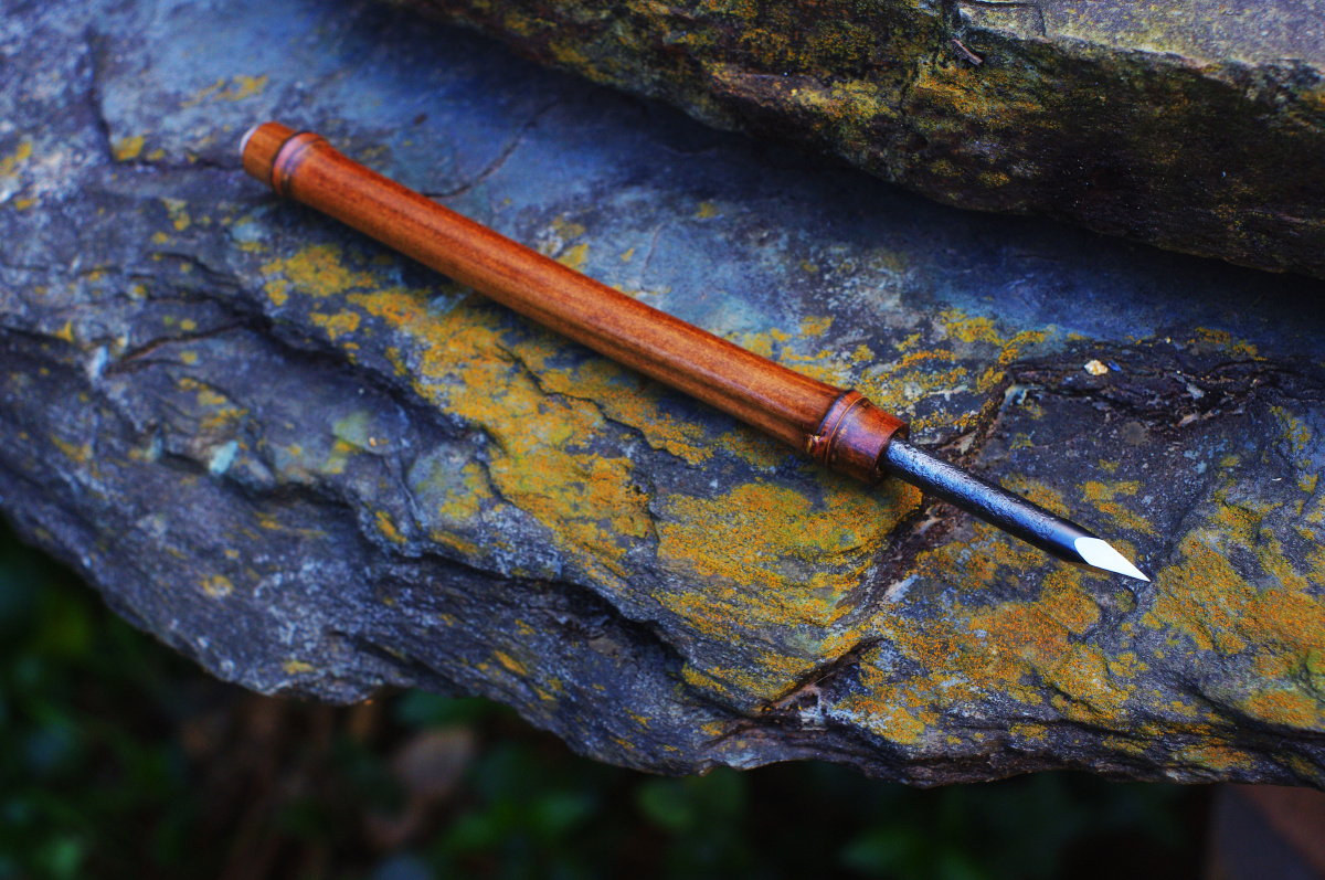 过年手作日自制三把珍珠镶嵌竹茶刀