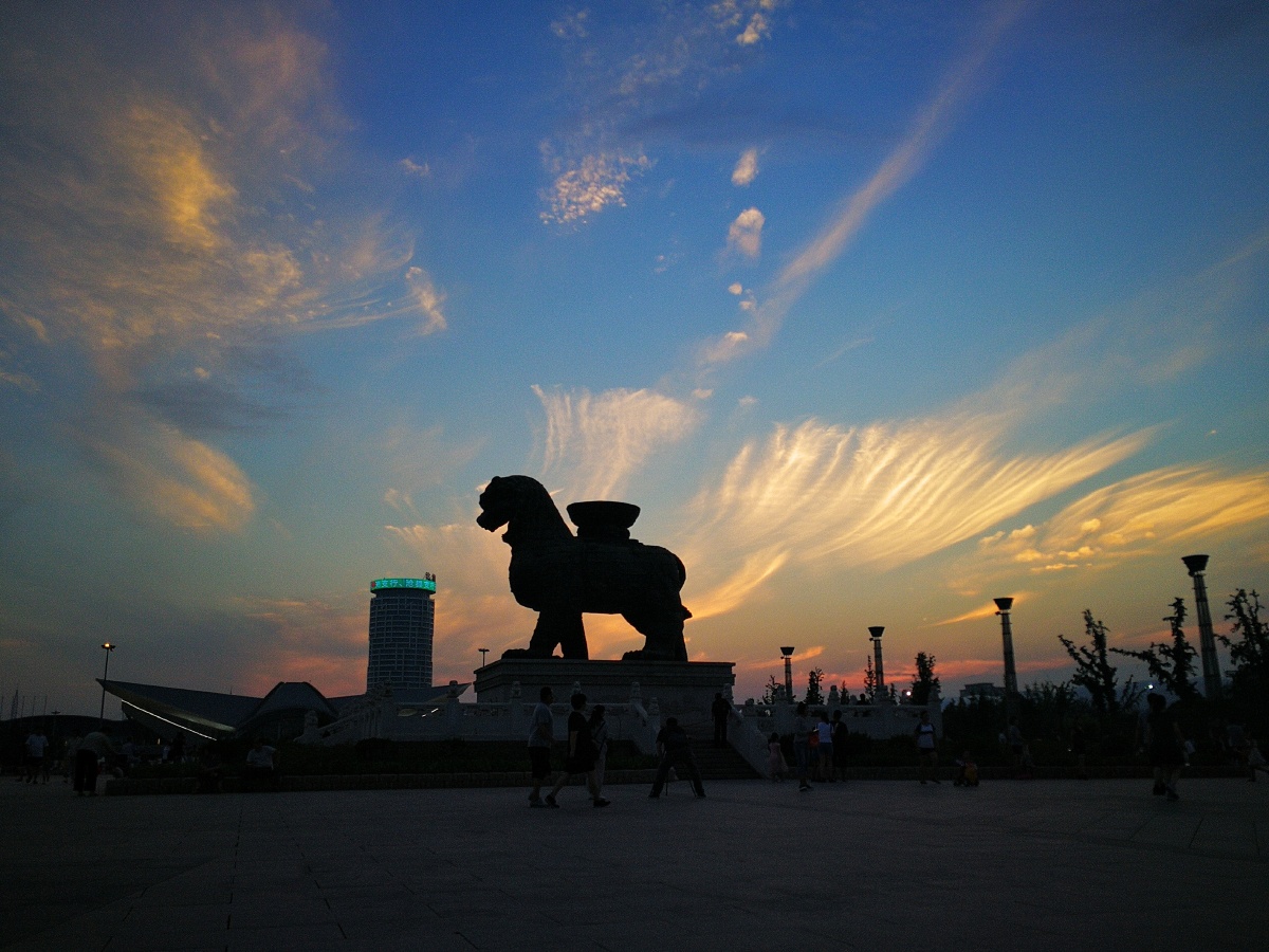 狮城公园的绚丽晚霞