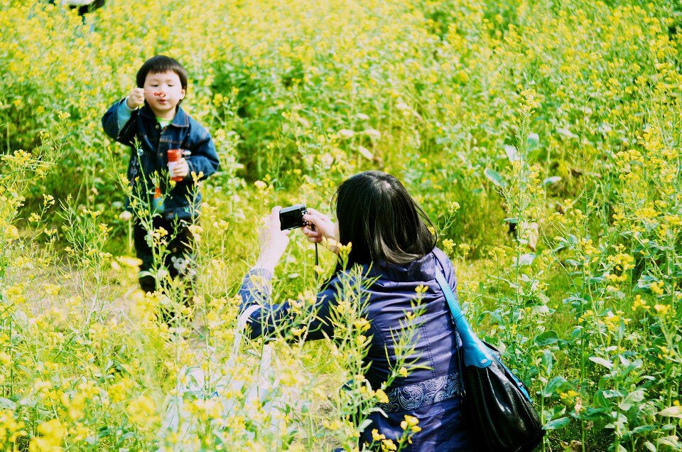 母子<br />
小孩生活在大都市 其实有时候也是一种悲哀<br />
此时是幸福的<br />
<br />
普通的油菜花也他们欣喜若狂