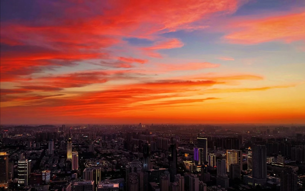 济南的夕阳好美