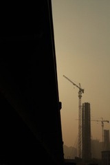 建设中的解放路立交桥
