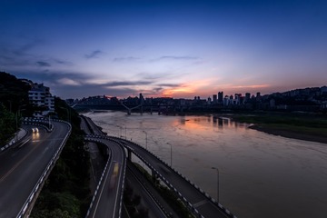 重庆长江日落