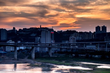 夕阳下的重庆