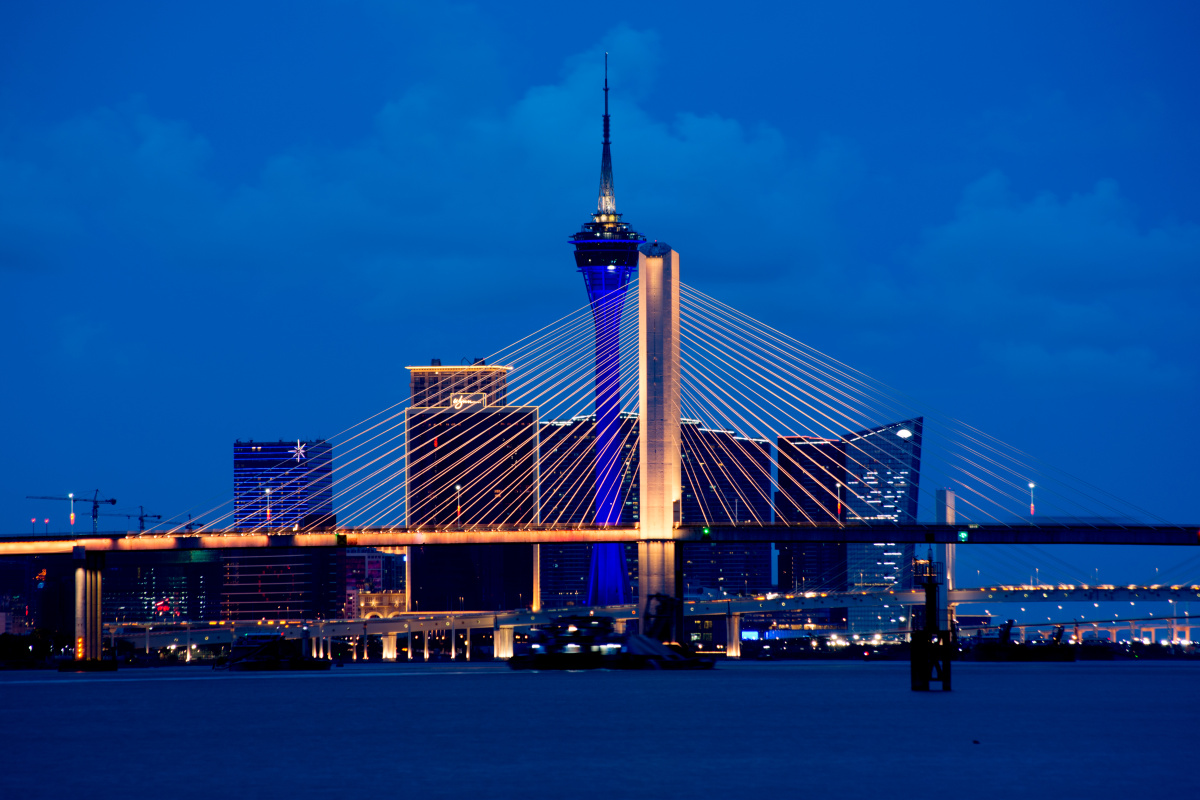 横琴大桥与澳门之夜