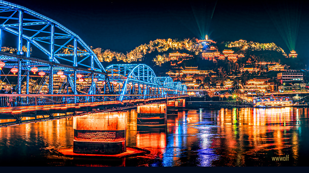 兰州中山桥夜色 - 喃北海京 - 图虫