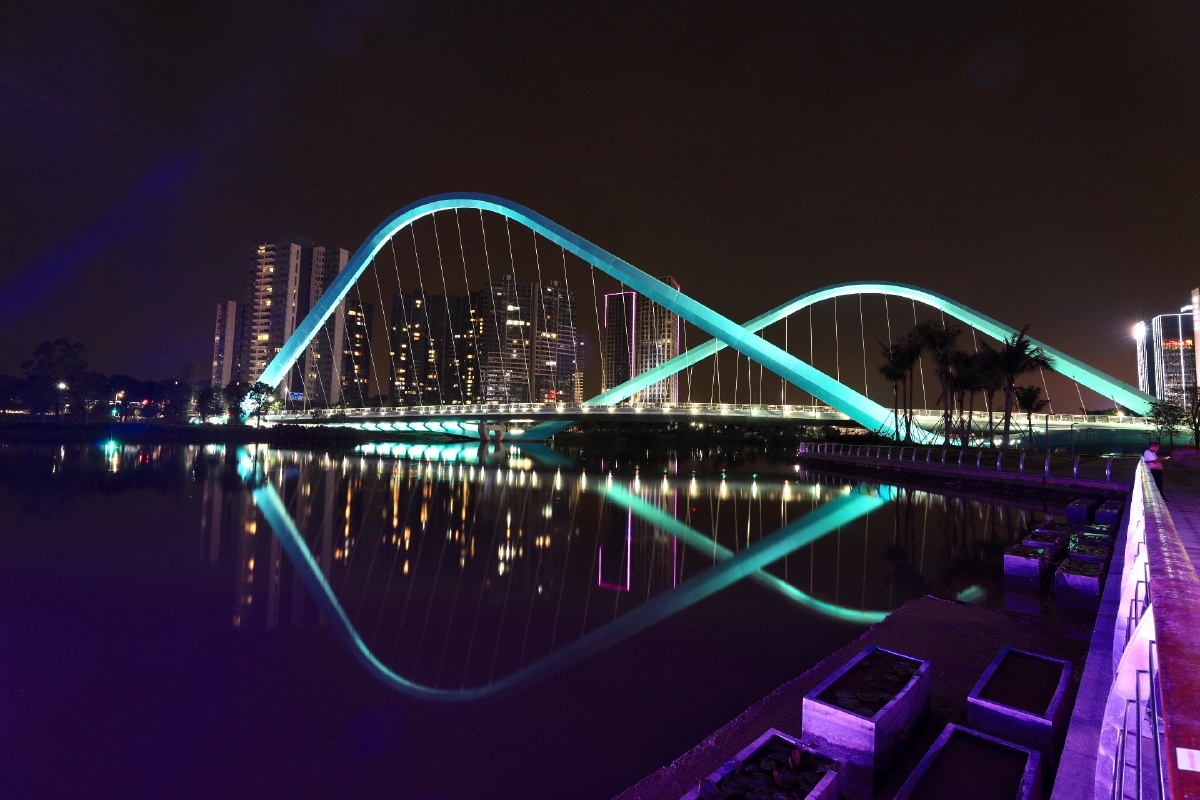 谁持彩练当空舞广州南沙自贸区蕉门河凤翔桥