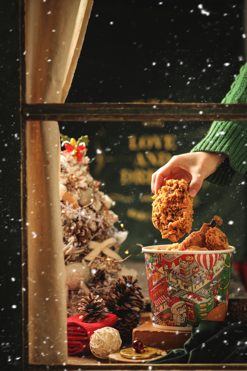 肯德基炸鸡全家桶圣诞节商拍案例