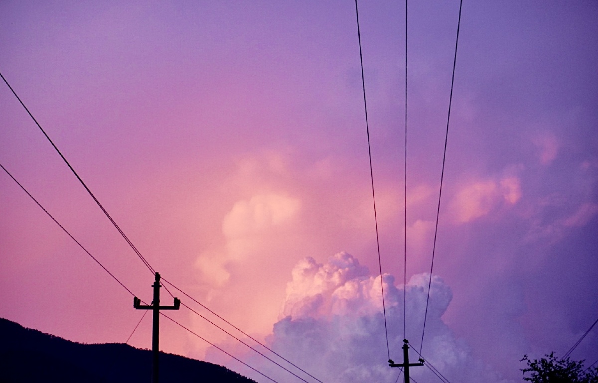 浪漫粉紫系列的云彩 像棉花糖一般