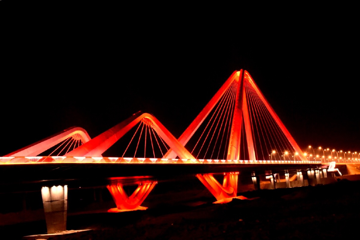 大同北环桥夜景.