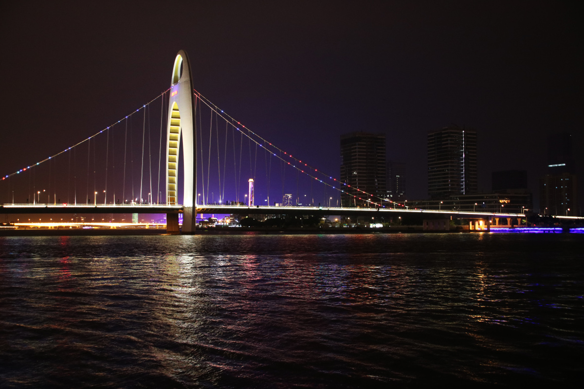 珠江夜景猎德大桥