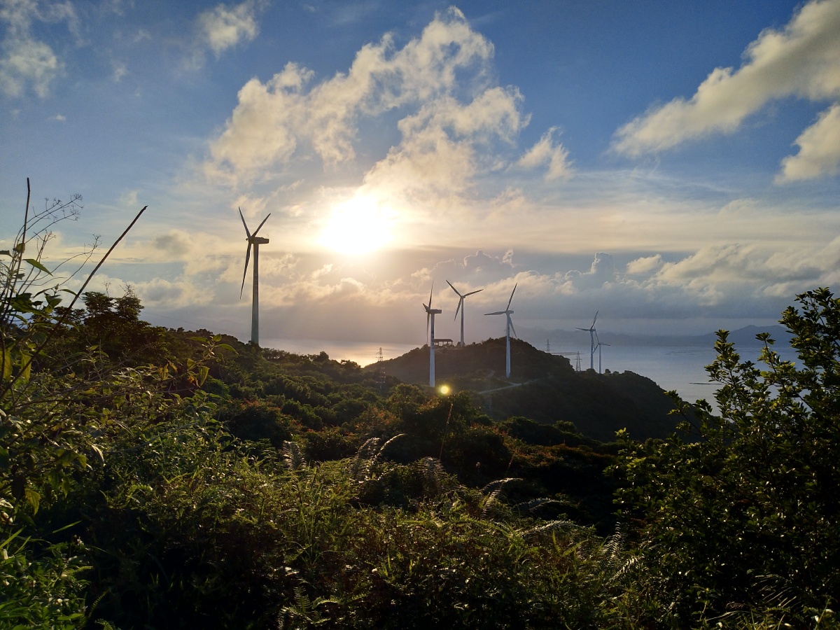 海陵岛风车山的日落是真的是美爆