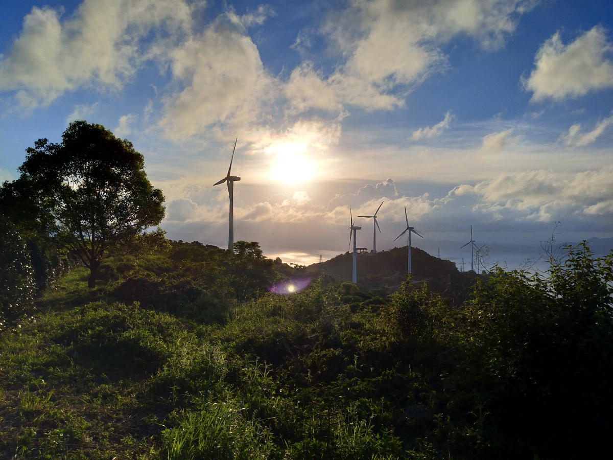 海陵岛风车山的日落是真的是美爆