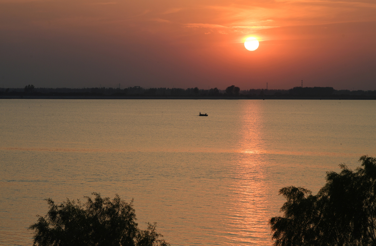 高邮湖落日