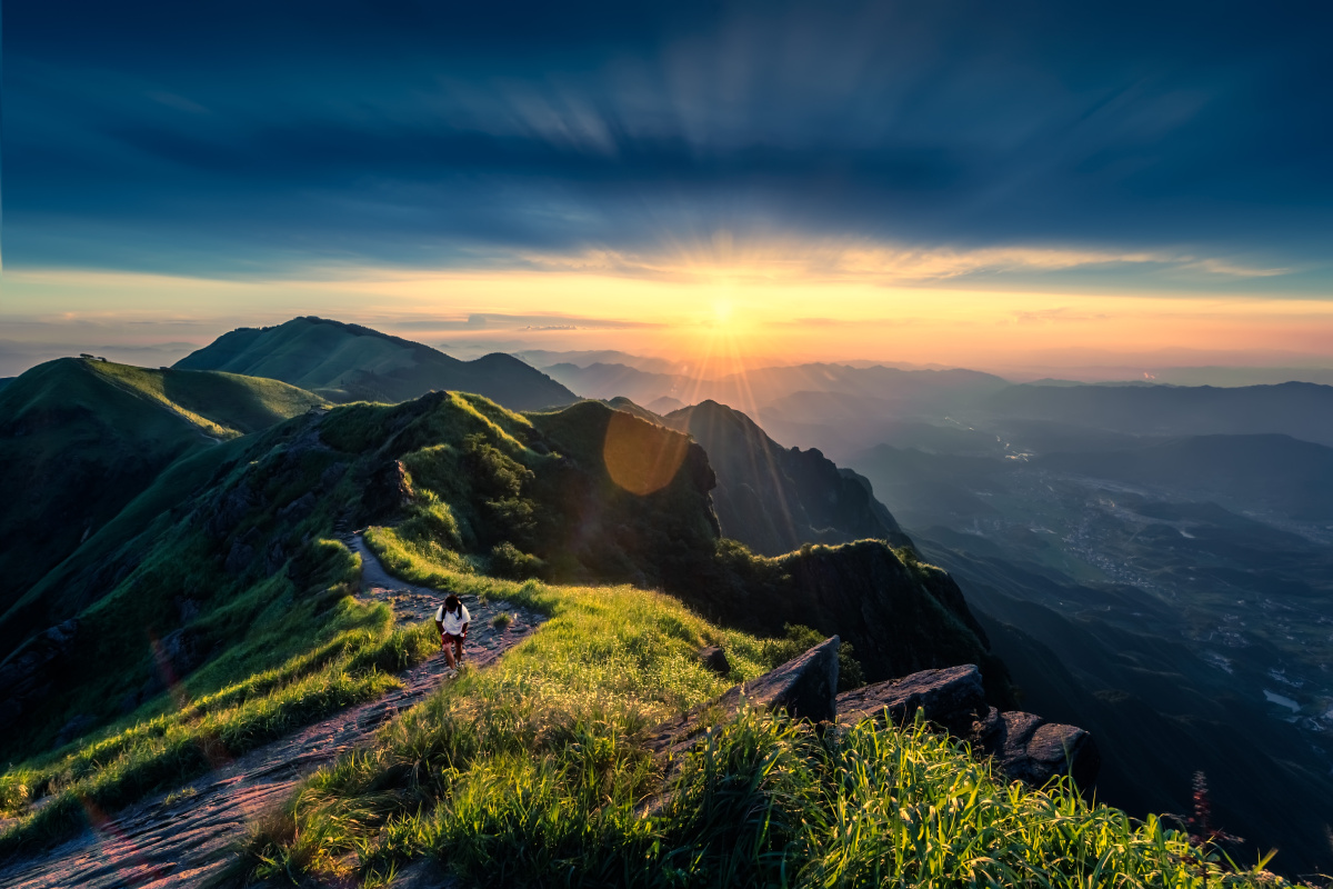 武功山徒步之夕阳