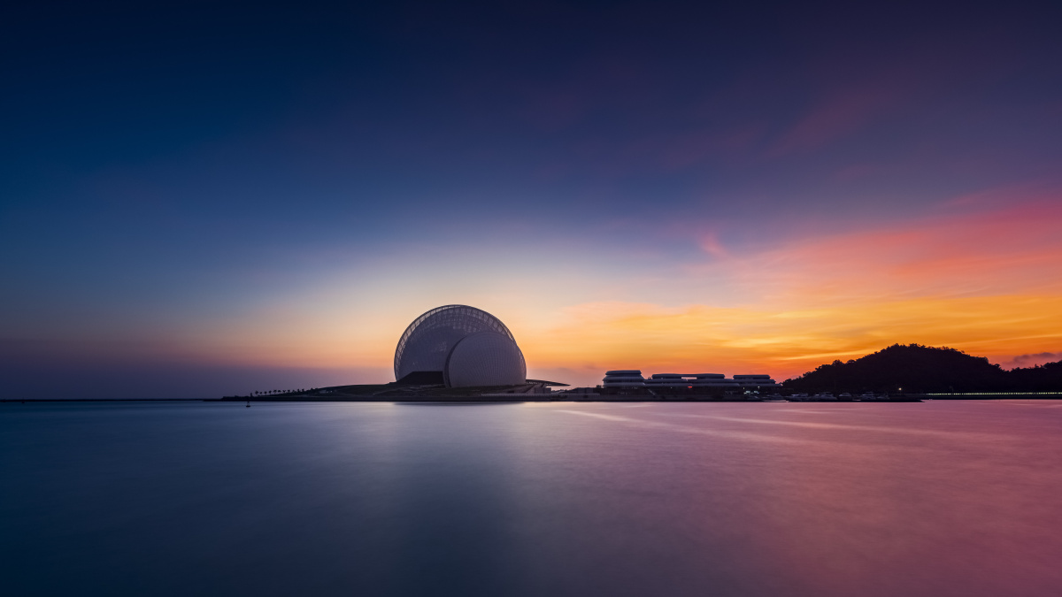 珠海日月贝歌剧院晨光