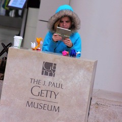 A girl at Getty Museum