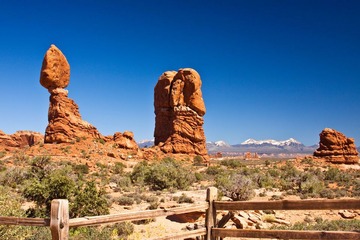 Balanced Rock and The La Sal Mountains