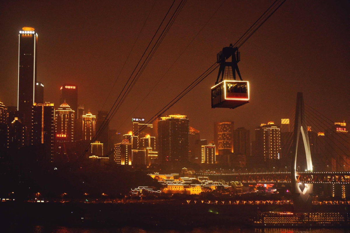 长江索道夜景
