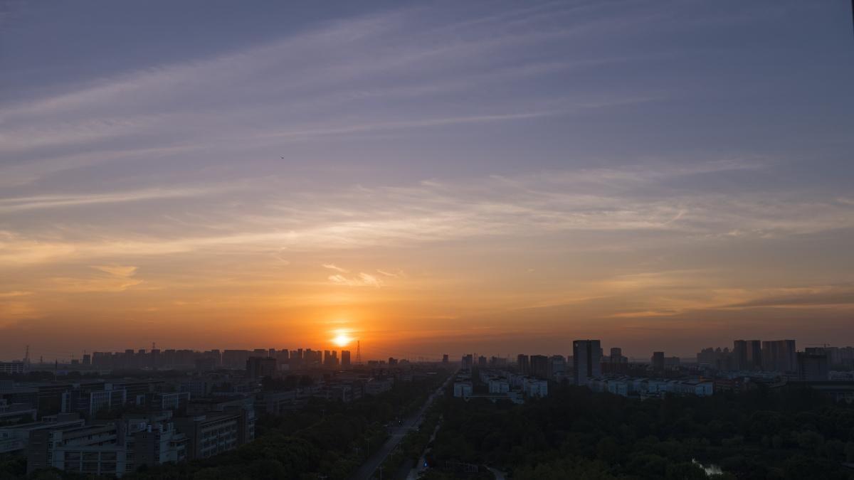 杭州城市日出