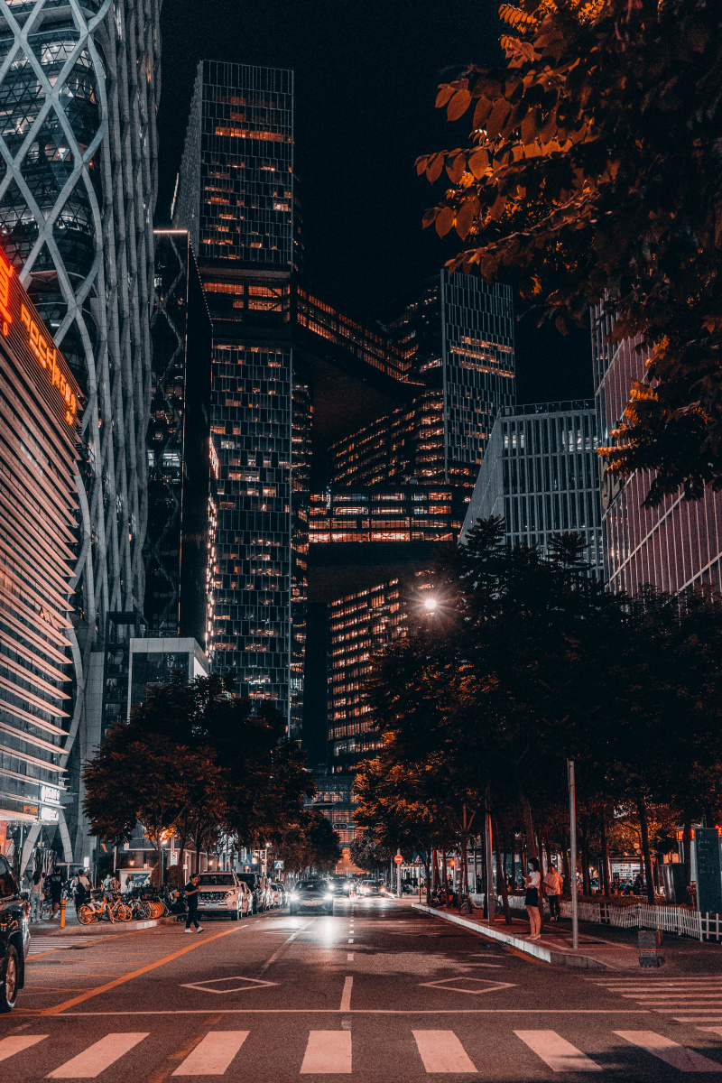 夜晚的腾讯大厦