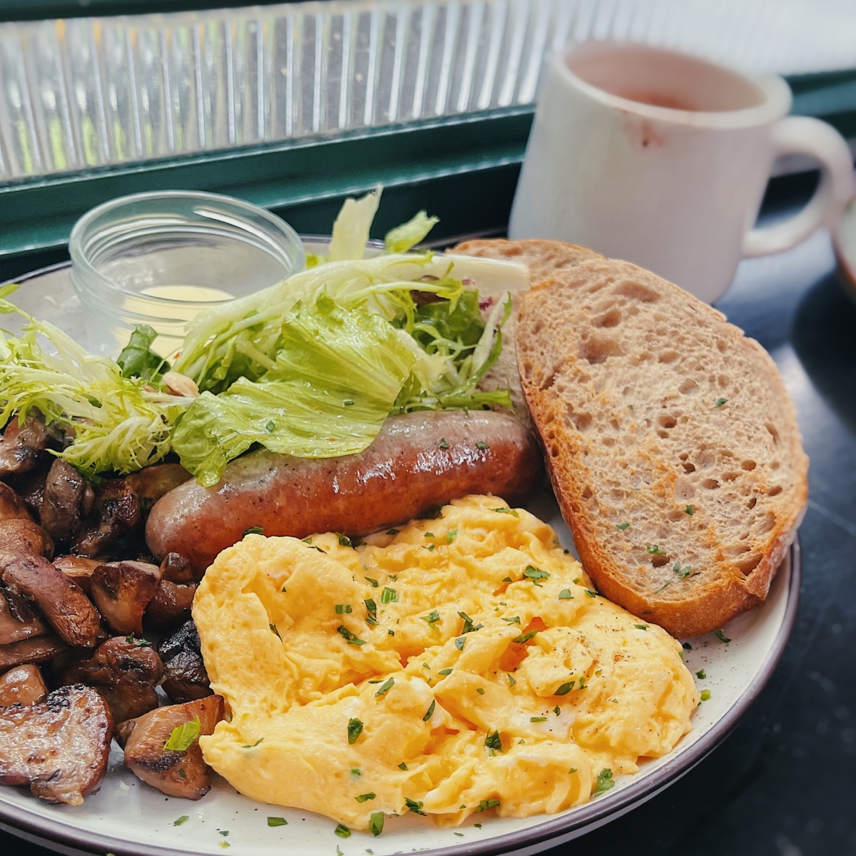 法式brunch美食早午餐特写镜头咖啡