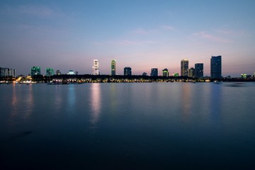 Skyline of Nanjing City at Dusk 20190824-05530 STOCK