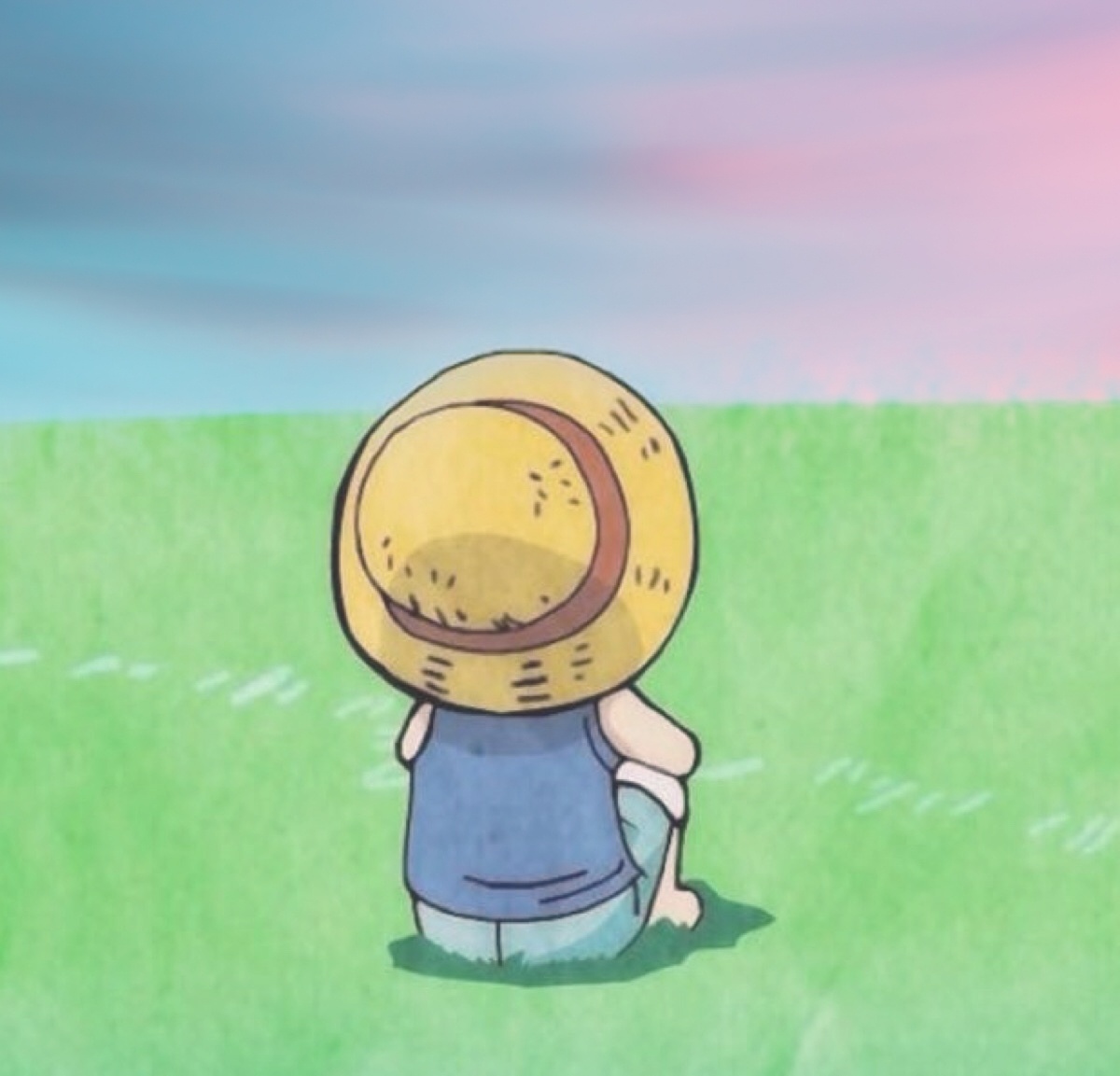 我好像他呀一个人孤独的坐在草地上思考人生