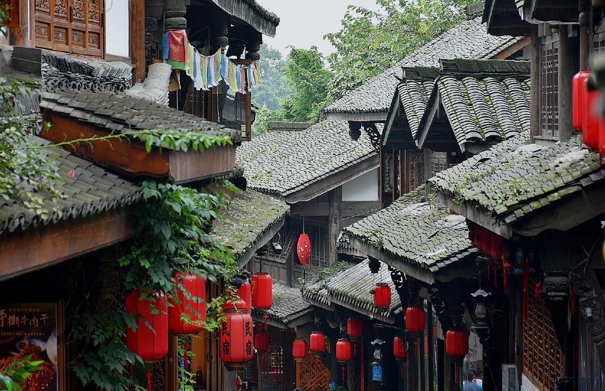 都江堰的古城小巷