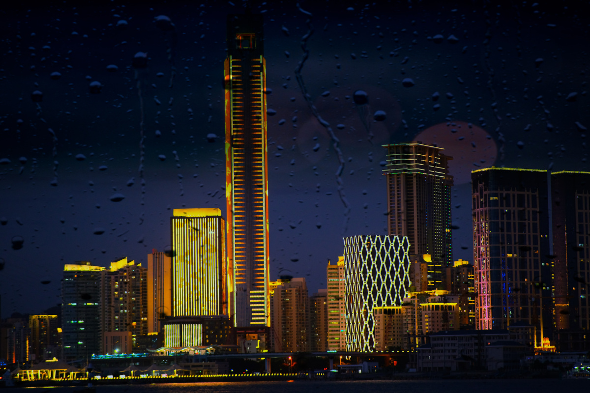 厦门国际大厦夜景富士直出无后期