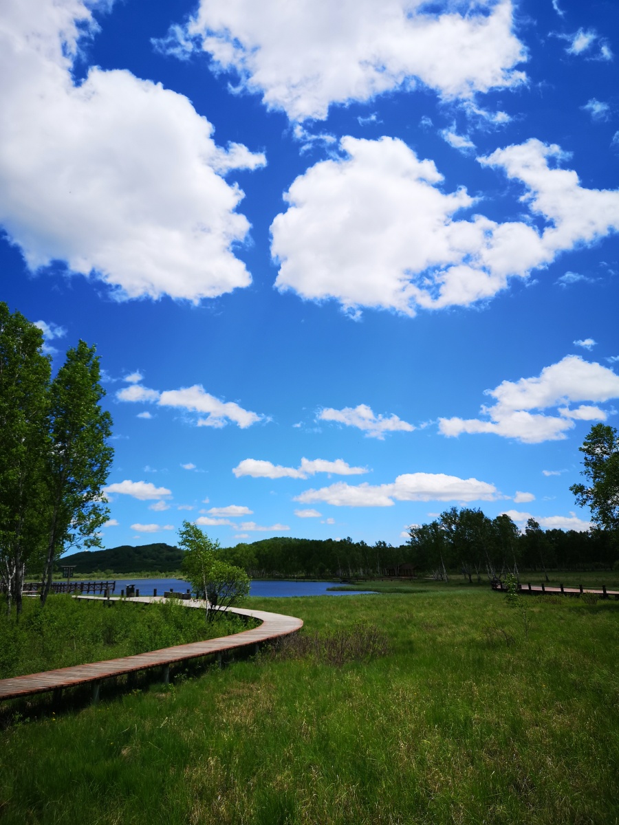 晴空万里景色如画