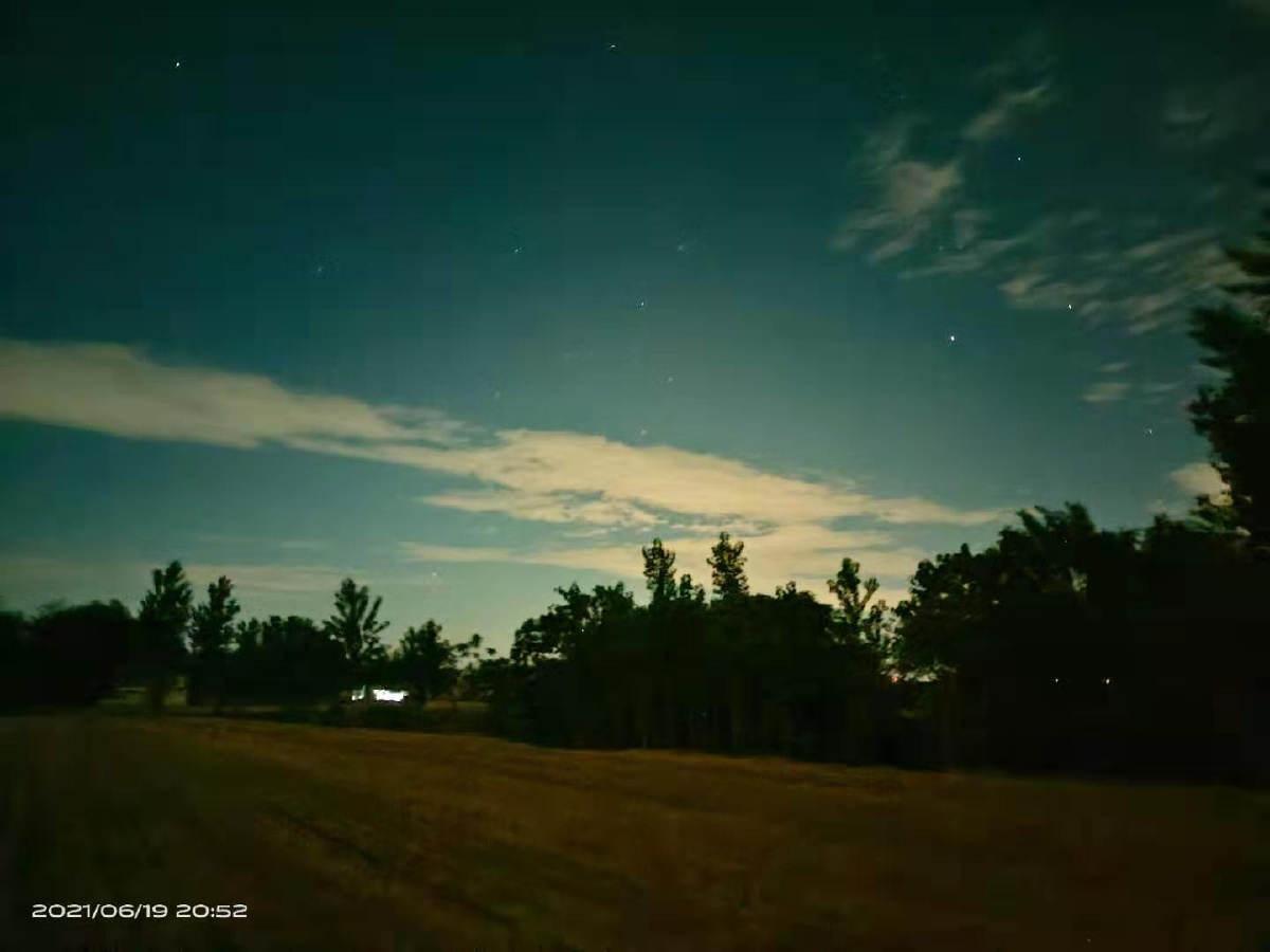 乡村夏天夜晚天空田园风光