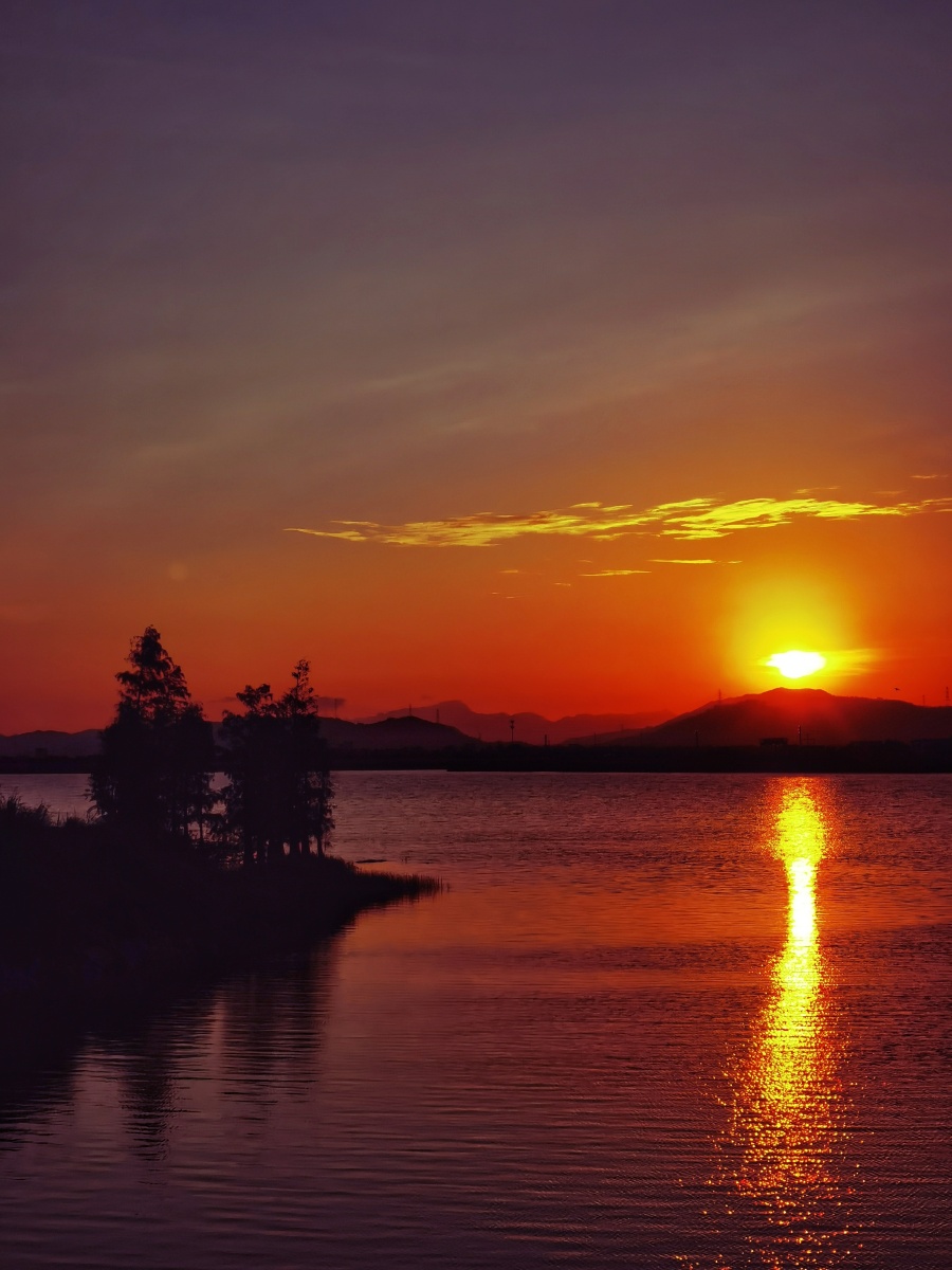 余霞成绮2021817珠海黄杨河畔落日晚霞