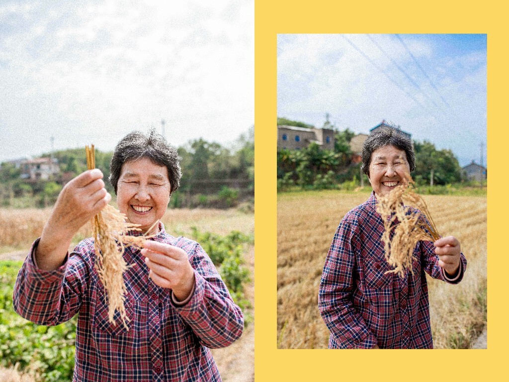 姥姥笑得多开心啊。