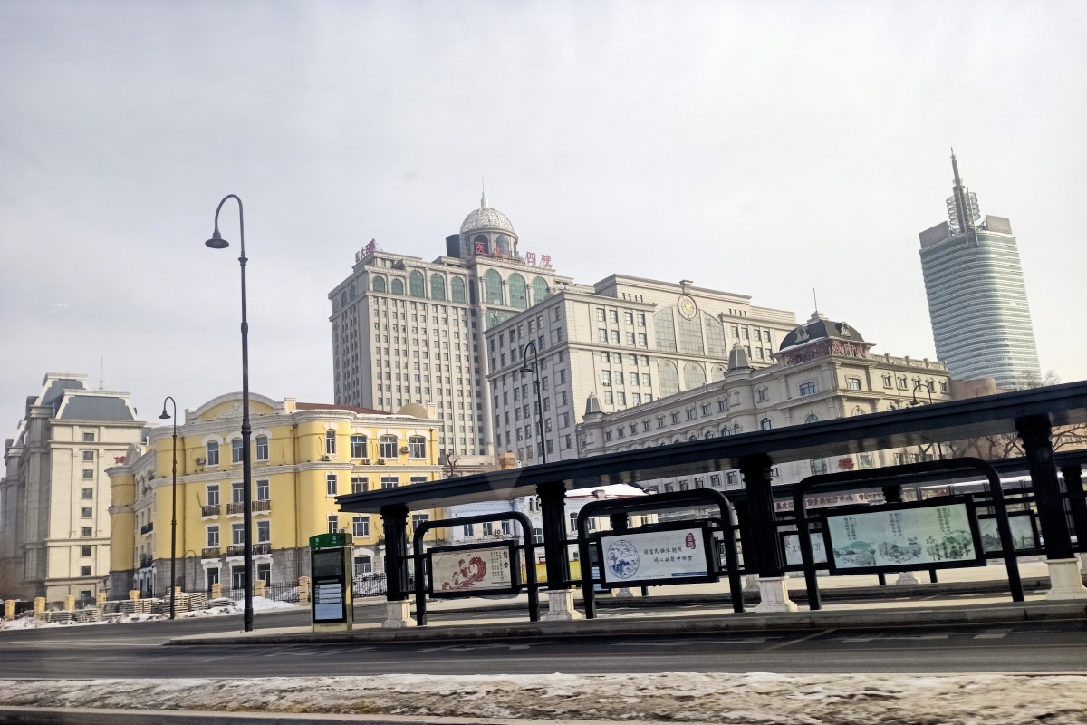 哈尔滨冬日街头