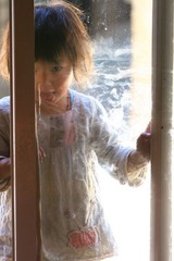 Little girl in a Tibetan restaurant
