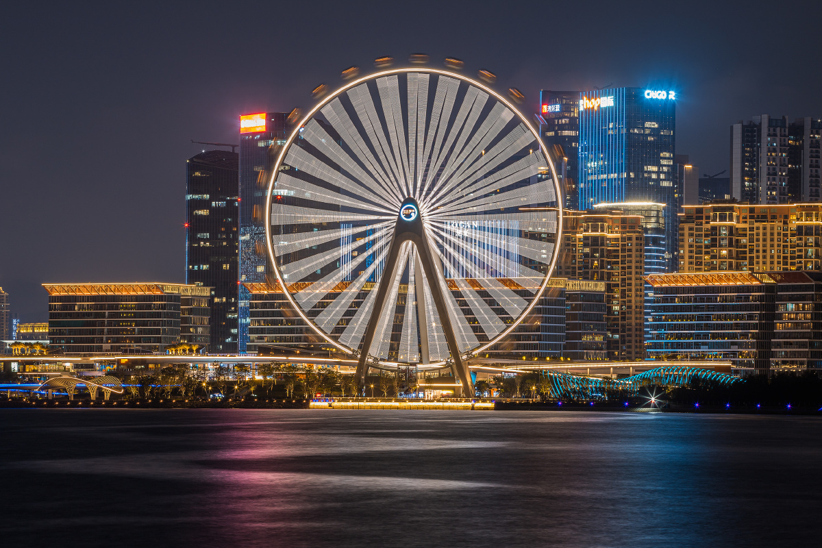 欢乐港湾摩天轮夜景