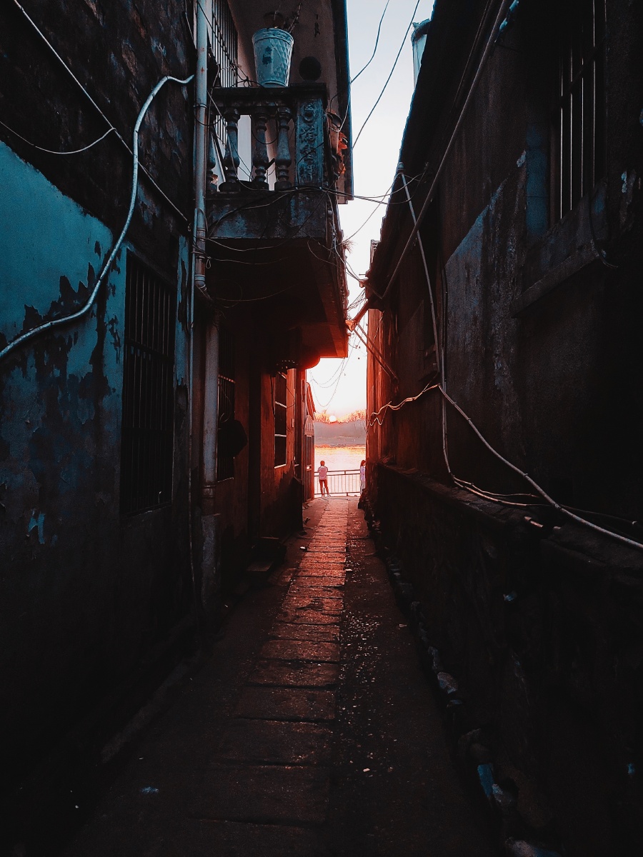 渔村 黄昏 小巷