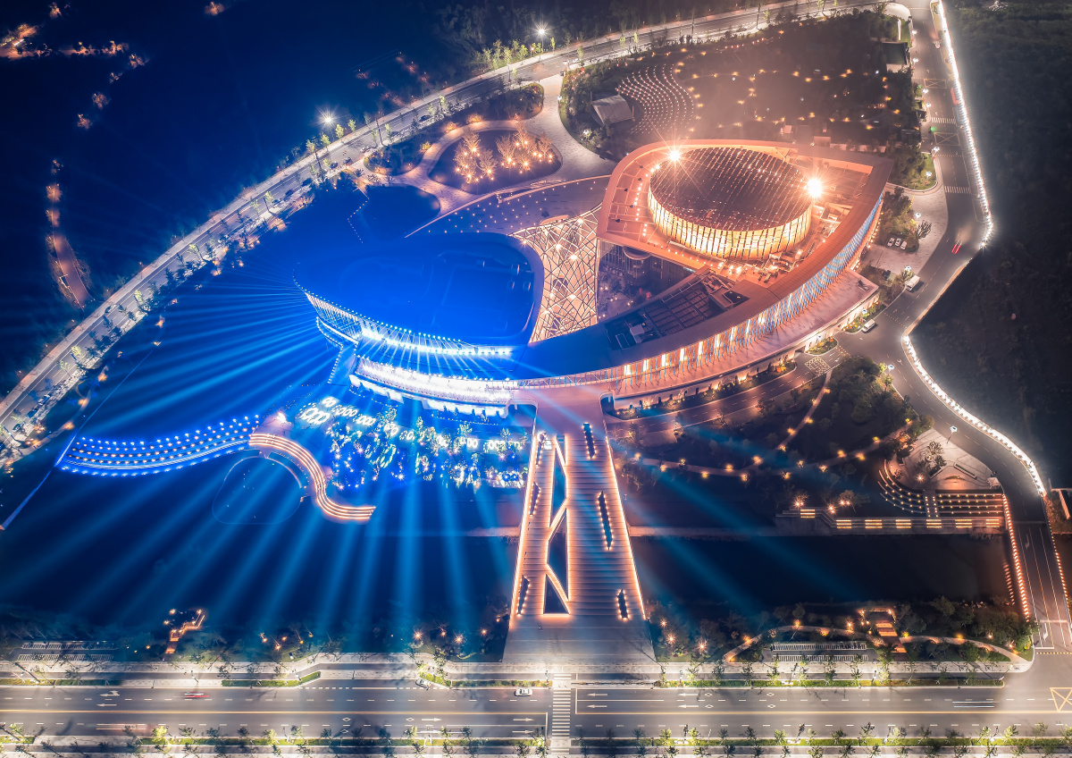 航拍奉贤九棵树上海未来艺术中心