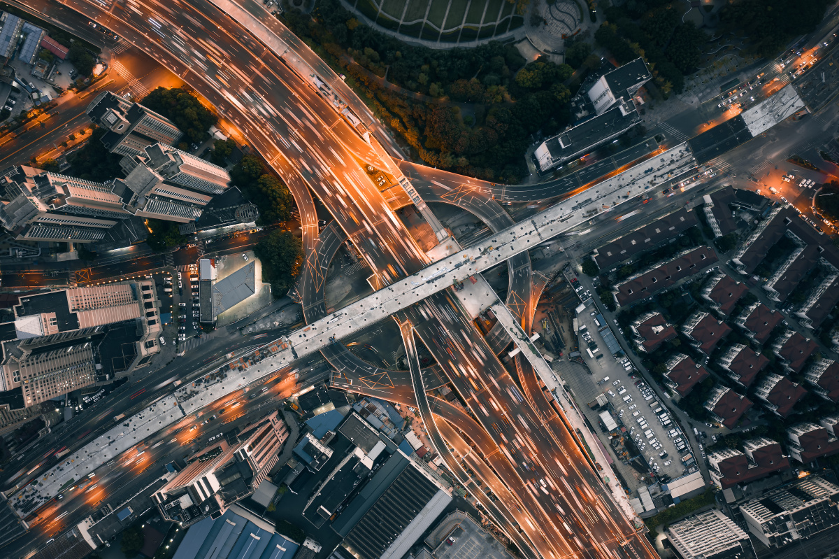 天目中路俯视闸北新静安内环改造新客站魔都上海这座城南北高架建筑