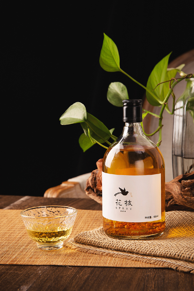 产品拍摄花枝桂花酒